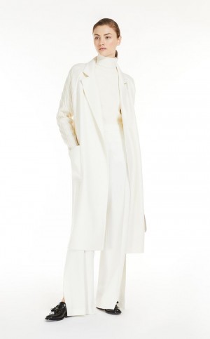 Max Mara Cashmere And Uld Robe Frakker Hvide | MMR593887