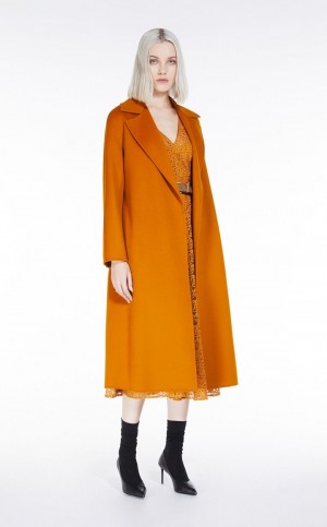 Max Mara Uld And Cashmere Robe Frakker Kaffe | MMR593869