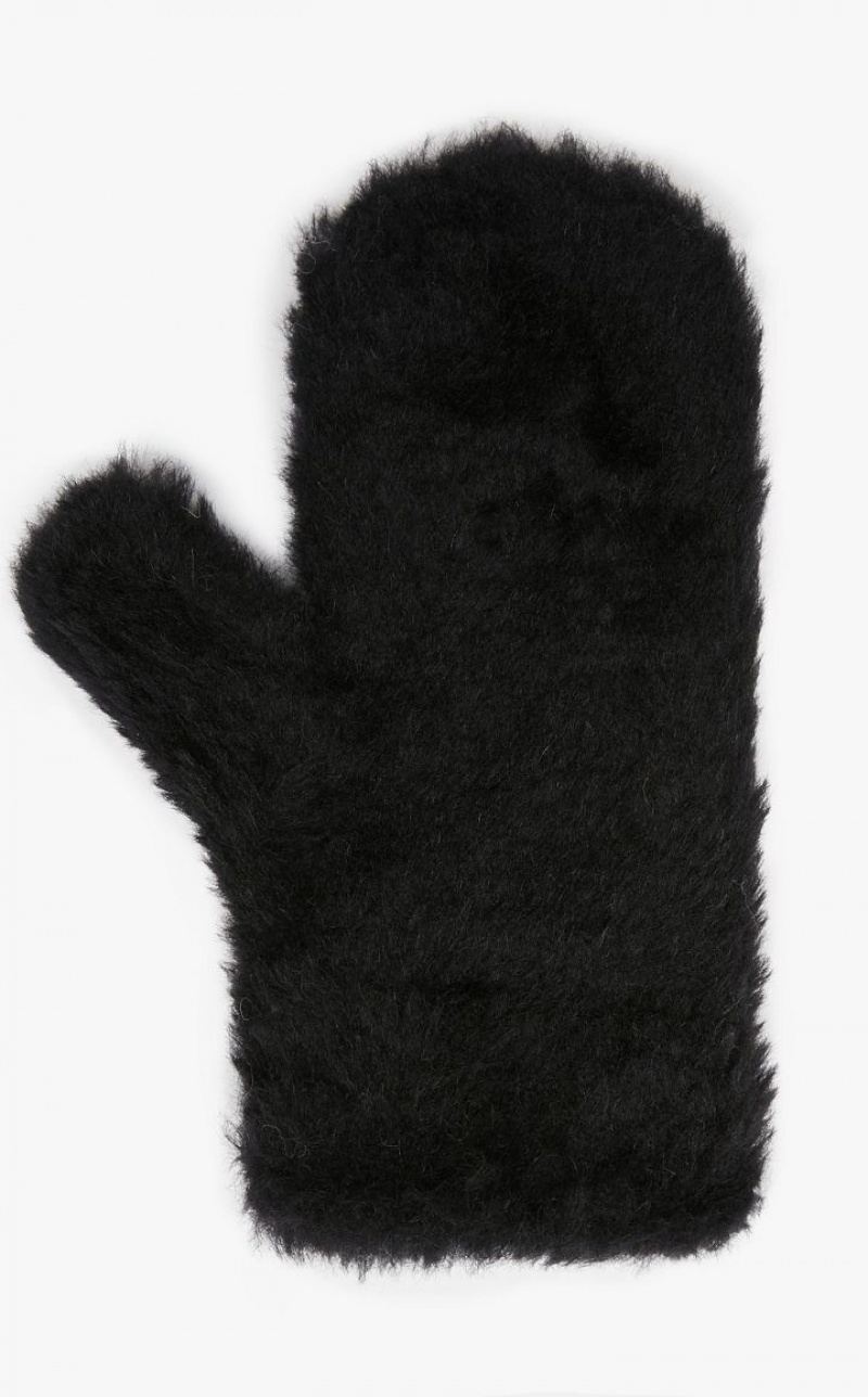 Max Mara Mittens In Teddy Fabric Handsker Sort | MMR594234