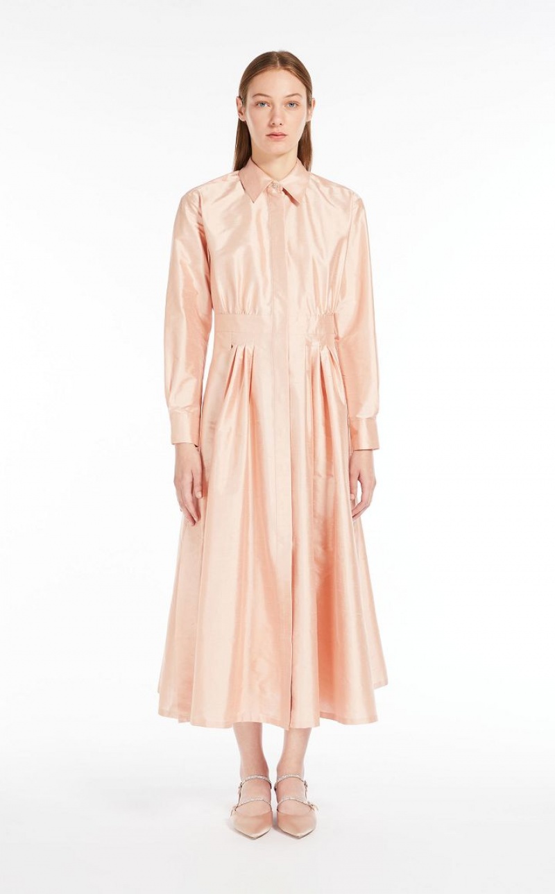 Max Mara Shantung Shirt Kjole Lyselyserød | MMR593345