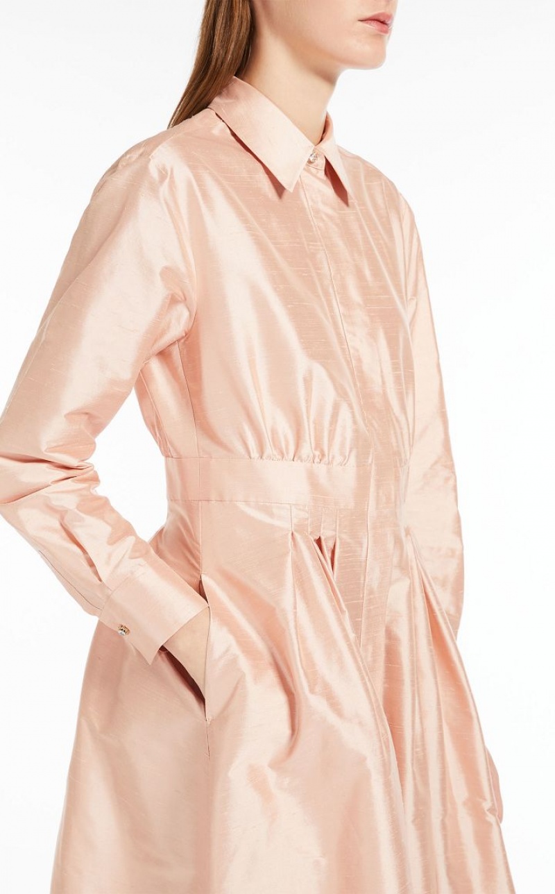 Max Mara Shantung Shirt Kjole Lyselyserød | MMR593345